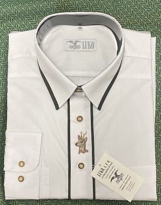 Košile LUKO 202111 bílá s výšivkou a lemováním DR vel. 42