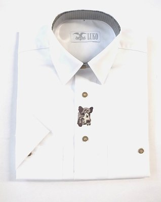 Košile LUKO 204121 bílá s výšivkou divočáka KR vel.  39
