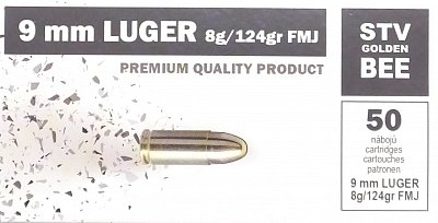 Náboj STV 9mm Luger Golden Bee FMJ 8g 50ks